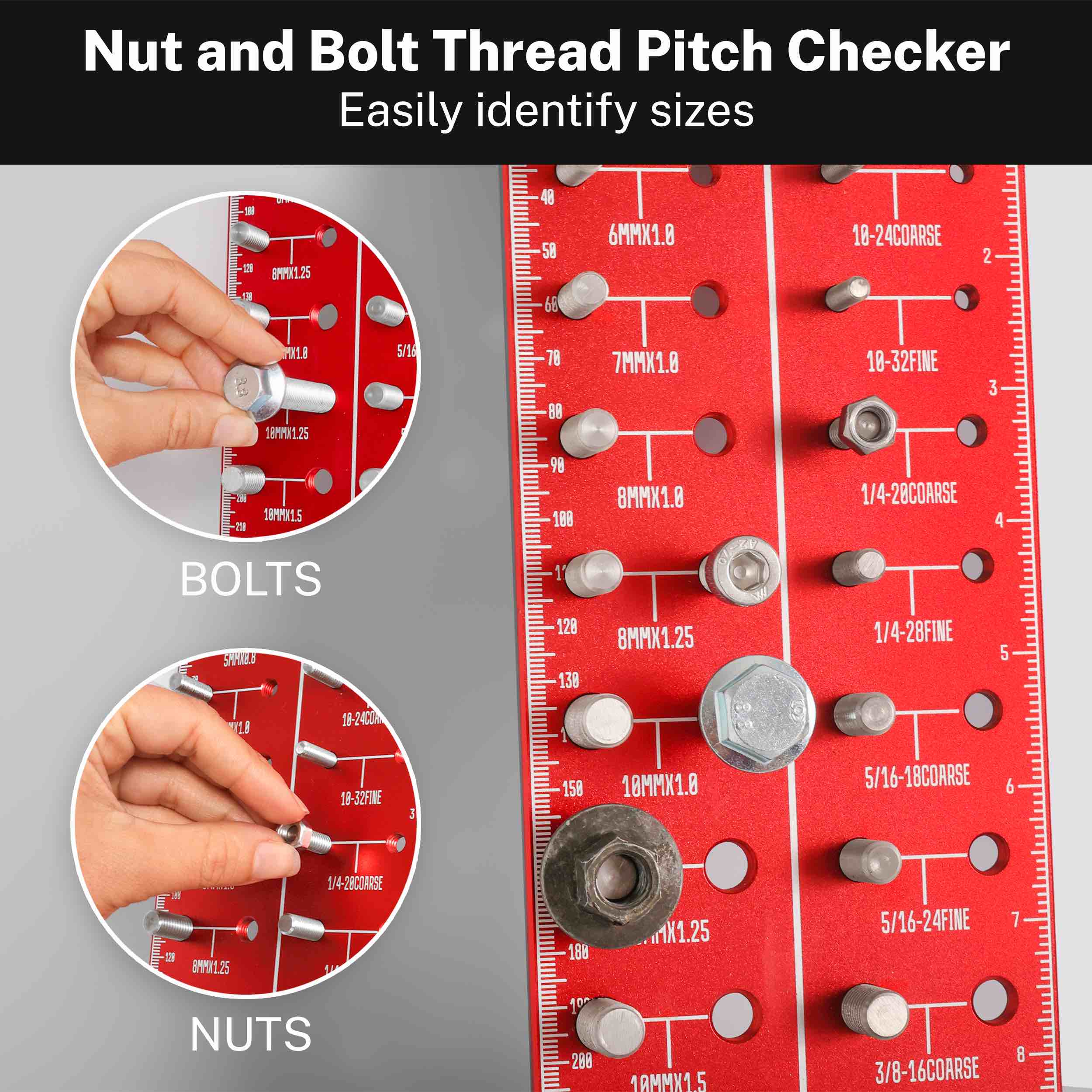 Magnetic 28 Thread Gauge Checker for Nuts and Bolts